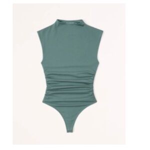 Abercrombie & Fitch Cotton-Modal Ruched Shell
Bodysuit Green Small